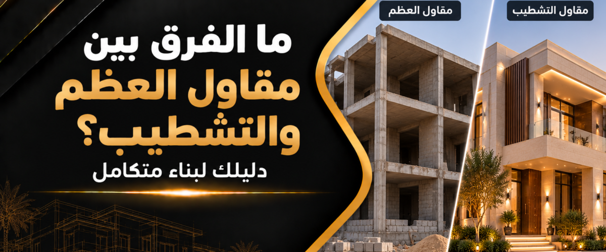 ما الفرق بين مقاول العظم والتشطيب